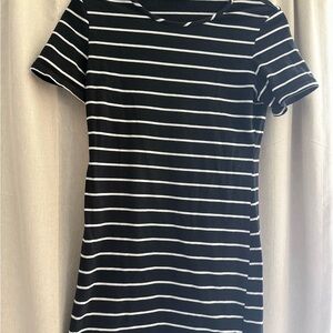 SHEIN Black and White Striped Mini Dress